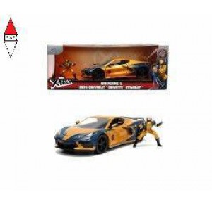 , , , JADA 1/24 MARVEL X-MEN WOLVERINE CHEVY CORVETTE 2020 DIE-CAST CON PERSONAGGIO