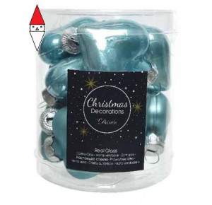 , , , KAEMINGK CONFEZIONE MINI CUORI DA ALBERO COLORE BLU ARTICO LUCIDO/OPACO