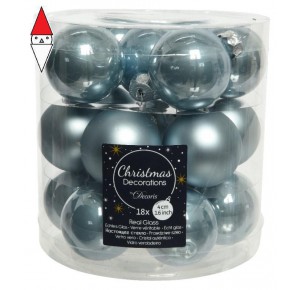 , , , PALLINE ALBERO KAEMINGK BAUBLES GLASS 18 PALLE VETRO 4 CM BLU