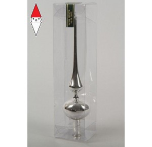 , , , PUNTALE ALBERO KAEMINGK PUNTALE VETRO DIA 6.00 H26 CM ARGENTO