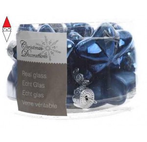 , , , PALLINE ALBERO KAEMINGK GLASS MINI STARS SHINY-MATT NIGHT BLUE