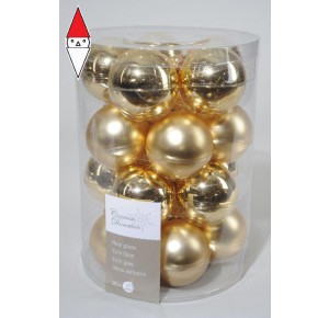, , , KAEMINGK BAUBLES GLASS LIGHT GOLD 20 PALLE VETRO 6 CM ORO LUCIDE E OPACHE