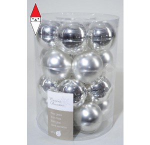 , , , KAEMINGK GLASS MACH.BAUBLES SHINY-MATT COLOUR: SILVER SIZE: DIA6CM