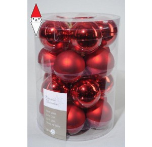 , , , PALLINE ALBERO KAEMINGK GLASS MACH.BAUBLES SHINY-MATT CHRISTMAS RED