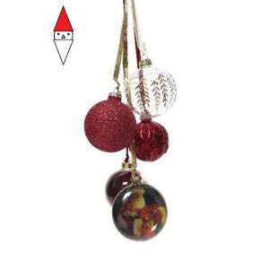 , , , PALLINE ALBERO KAEMINGK GRUPPO DI PALLINE BABBO NATALE ROSSO SANGUE