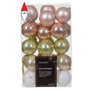 , , , NATALE KAEMINGK CONFEZIONE 30 SFERE 6 CM COLORI MIX