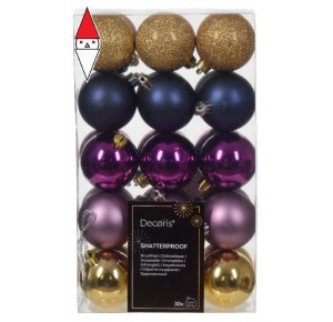 , , , NATALE KAEMINGK CONFEZIONE 30 SFERE 6 CM COLORI MIX