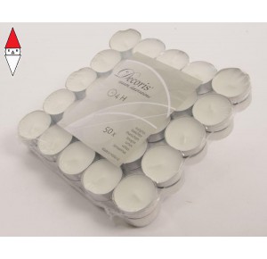, , , CANDELA KAEMINGK TEALIGHT WAX WHITE 50 CANDELE DIA 3.90 H1.50 CM BIANCHE
