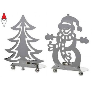 , , , NATALE KAEMINGK IRON TLIGHTH XMAS FIGURE 2ASS COLOUR: SILVER SIZE: 7X10X12.5CM