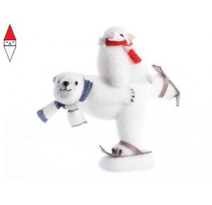 , , , NATALE KAEMINGK FOAM POLAR BEAR ON SKI W SCARF CON PENGUIN ON THE BACK W SCARF