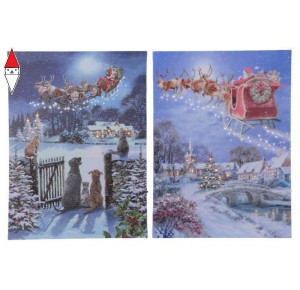 , , , NATALE KAEMINGK TELA CON LED 38X28CM 2ASS