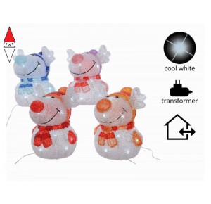 , , , NATALE KAEMINGK LED ACRYLIC DEER 4COL 492233