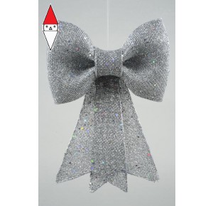 , , , NATALE KAEMINGK IN PLASTICA BOW W GLITTER W HANGER