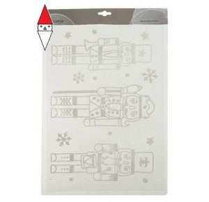 , , , KAEMINGK STICKER PVC GLITTER AND SNOWFLAKE NUTCRACKER WHITE L0.1 W28.5 H40 CM