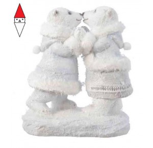 , , , NATALE KAEMINGK STATUINA ORSI COLORE BIANCO CON GLITTER