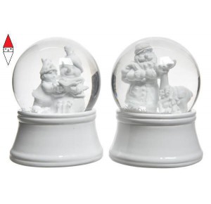 , , , DECORAZIONE NATALE KAEMINGK POLY SNOW GLOBE 2ASS COLOUR: WHITE SIZE: DIA6.5CM