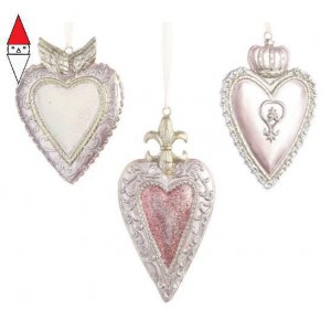 , , , DECORAZIONE NATALE KAEMINGK POLY HEART W HANGER 3ASS COLOUR: PINK SIZE: ASS.TI