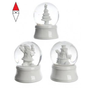 , , , NATALE KAEMINGK POL SNOW GLOBE 3ASS COLOUR: WHITE SIZE: DIA4.5X6CM