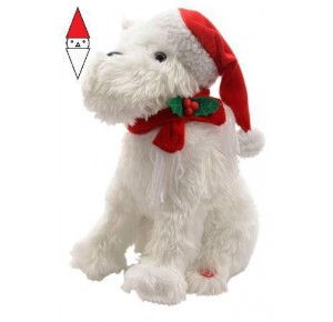 , , , NATALE KAEMINGK PES SINGING DOG W XMAS HAT BO COLOUR: WHITE SIZE: 19X24X30CM