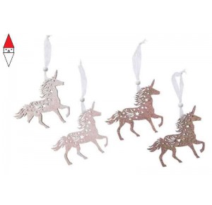 , , , DECORAZIONE NATALE KAEMINGK UNICORNO CON GLITTER 2ASS