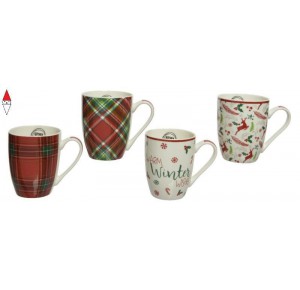 , , , DECORAZIONE NATALE KAEMINGK MUG PORCELAIN 10 CM 4 MODELLI