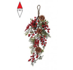 , , , KAEMINGK BUNCH PLASTIC BERRIES GLITTER PINECONES GREEN/COLOURS  L10 W25 H45 CM