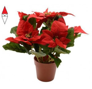 , , , GHIRLANDA NATALE KAEMINGK POINSETTIA POINSETTIA IN POT POLYESTER CHRISTMAS RED