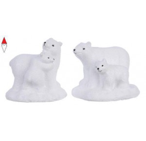 , , , KAEMINGK TERRAC POLAR BEARS 2ASS COLOUR: WHITE/GLITTERS SIZE: 10X10CM