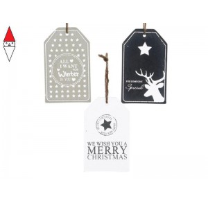 , , , NATALE KAEMINGK GLASS TAG W PRINT 3AS 645796