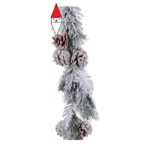 , , , NATALE KAEMINGK PE PINE GREEN GARLAND W SNOW SIZE: 9X20X105CM