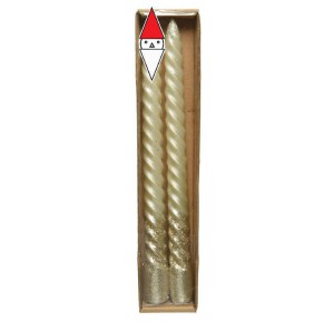 , , , NATALE KAEMINGK SET 2 CANDELE TORCIGLIONE ARGENTO