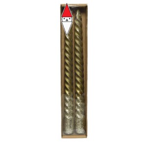 , , , NATALE KAEMINGK SET 2 CANDELE TORCIGLIONE ORO
