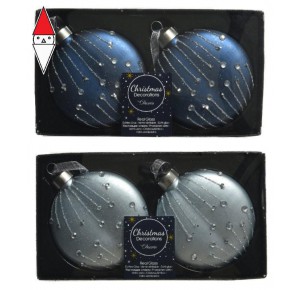 , , , PALLINE ALBERO KAEMINGK BAUBLE GLASS GLITTER ST 2 PALLE VETRO 8 CM 2 COLORI