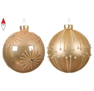 , , , PALLINE ALBERO KAEMINGK BAUBLE GLASS GLITTER PALLA VETRO ORO 8 CM