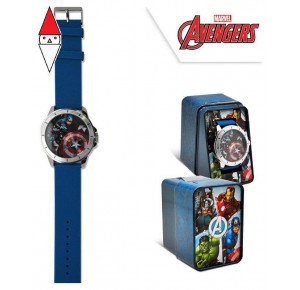 , , , GIOCO KIDS BOX METALLO OROLOGIO ANALOGICO CAPTAIN AMERICA AVENGERS MV15785