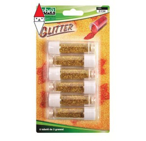 , , , NATALE LEBEZ BLISTER 6 TUBI DA 3 GRAMMI PORPORINA COLOR ORO