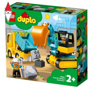 , , , COSTRUZIONE LEGO CAMION E SCAVATORE CINGOLATO