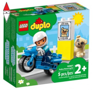 , , , COSTRUZIONE LEGO MOTOCICLETTA DELLA POLIZIA (DUPLO TOWN)