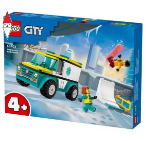 , , , COSTRUZIONE LEGO AMBULANZA DI EMERGENZA E SNOWBOARDER