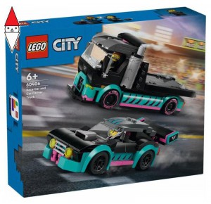 , , , COSTRUZIONE LEGO AUTO DA CORSA E TRASPORTATORE