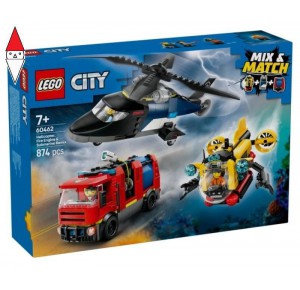 , , , COSTRUZIONE LEGO ELICOTTERO AUTOPOMPA E SOTTOMARINO