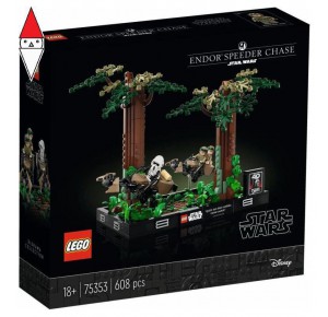 , , , COSTRUZIONE LEGO DIORAMA INSEGUIMENTO CON LO SPEEDER SU ENDOR