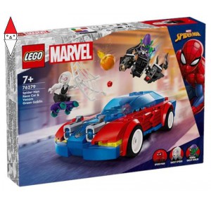 , , , COSTRUZIONE LEGO AUTO DA CORSA DI SPIDER-MAN E VENOM GOBLIN