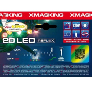 , , , LUCI NATALE LOTTI CATENA MB 20 LED MULTI 5MM LUCE FISSA