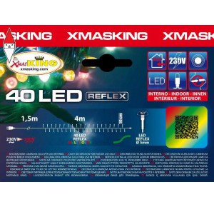 , , , LUCI NATALE LOTTI CATENA MB 40 LED MULTI 5MM LUCE FISSA