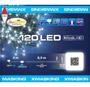 , , , NATALE LOTTI CATENA TLG 120 MINILED BIANCO 3MM CONTROLLER 8G