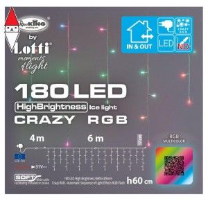 , , , NATALE LOTTI ICE LIGHT CRAZY RGB 180 LED 5MM HIGH BRIGHTNESS
