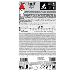 , , , LUCI NATALE LOTTI CATENA LINEARE DECORATA 15 SFERE VETRO DIAMETRO 25MM