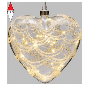 , , , NATALE LOTTI CUORE VETRO DIAMETRO 18CM