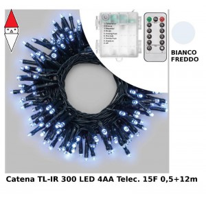 , , , LUCI NATALE LOTTI CATENA TL-IR 300 LED BIANCO 5MM